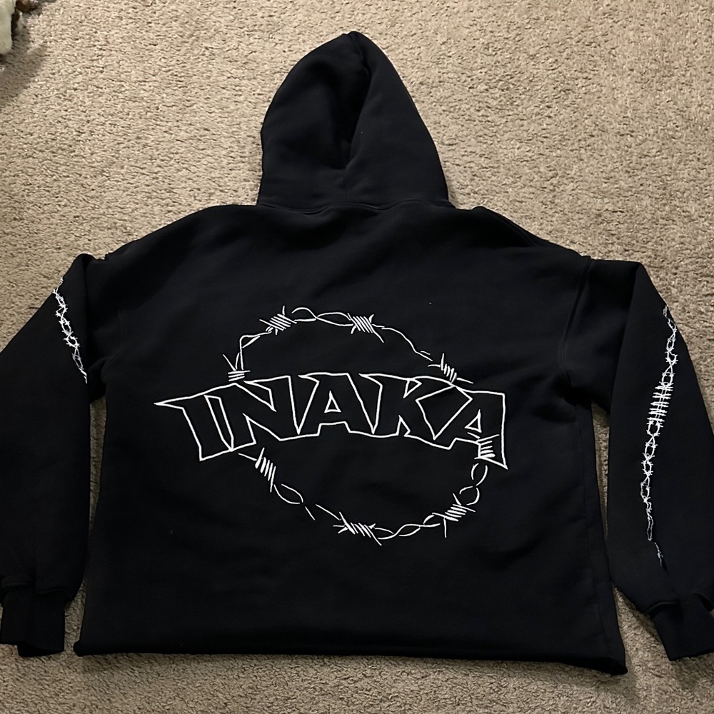 Inaka Power Rodeo Black Hoodie with White Detailing (OVERSIZED FIT) - Picture 5 of 5